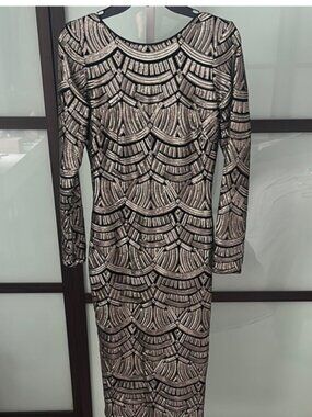 Elegant Black and Silver Mini Dress